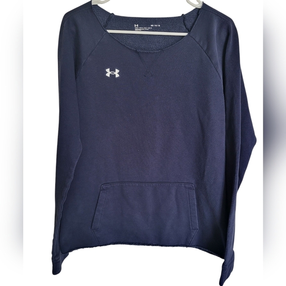 Ladies Under Armour Navy Sweatshirt Sz Med - Picture 1 of 4